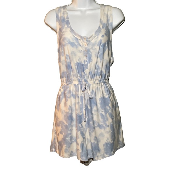 Rue 21 Blue White Tank Romper -Large - Picture 1 of 6
